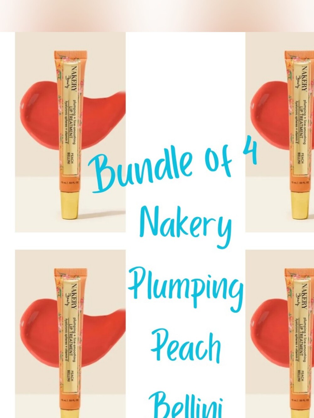 Bundle of 4: Nakery - Plumping Lip Treatment - Peach Bellini